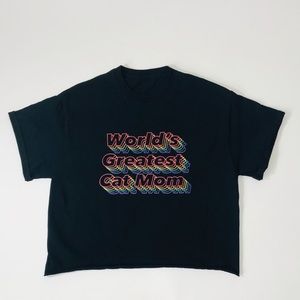 Bradylange World’s Greatest Cat Mom Cropped Tee
